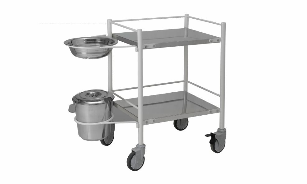 Dressing Trolley with Bowl & Bucket MS/CRC